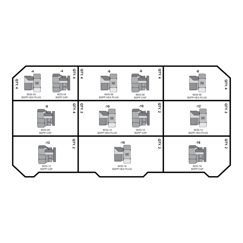 BSPP Cap & Plug Kit 36pc - HB2023-004