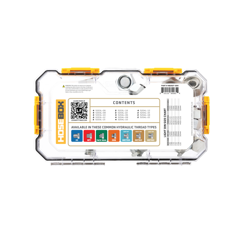 DIN (Light) Cap & Plug Kit 36pc - HB2027-004