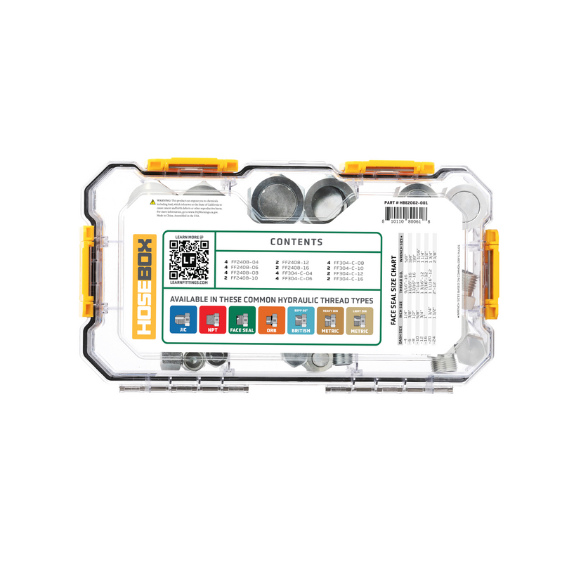 Face Seal (ORFS) Cap & Plug Kit 36pc - HBE2002-001