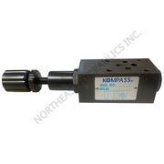Kompass hydraulic D03 modular counterbalance valve on a white background.