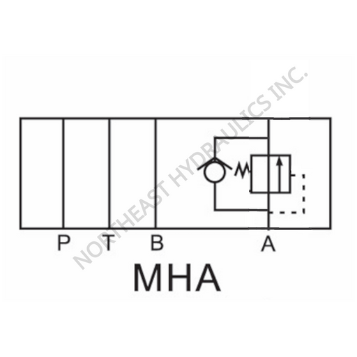 A Kompass Hydraulic modular D03 counterbalance valve schematic.