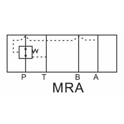 Technical drawing of a Kompass hydraulic modular pressure reducing valve.