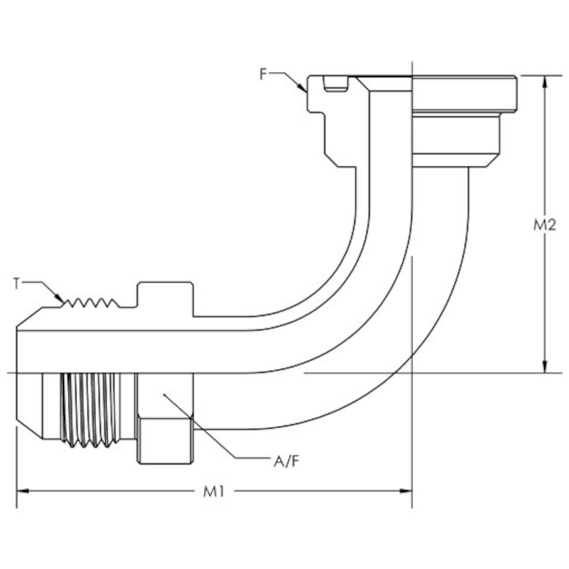 -24 Male JIC to -24 Code 61 Flange 90° (1704-24-24)