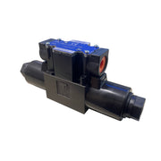 Yuken D03 solenoid directional control valve with 3C4 spool type on white background