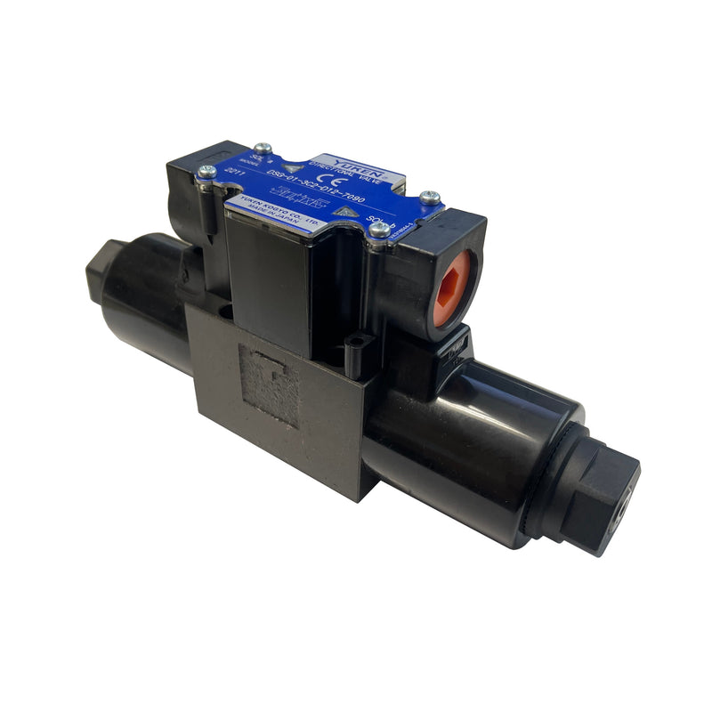 Yuken D03 solenoid directional control valve with 3C2 spool type on white background