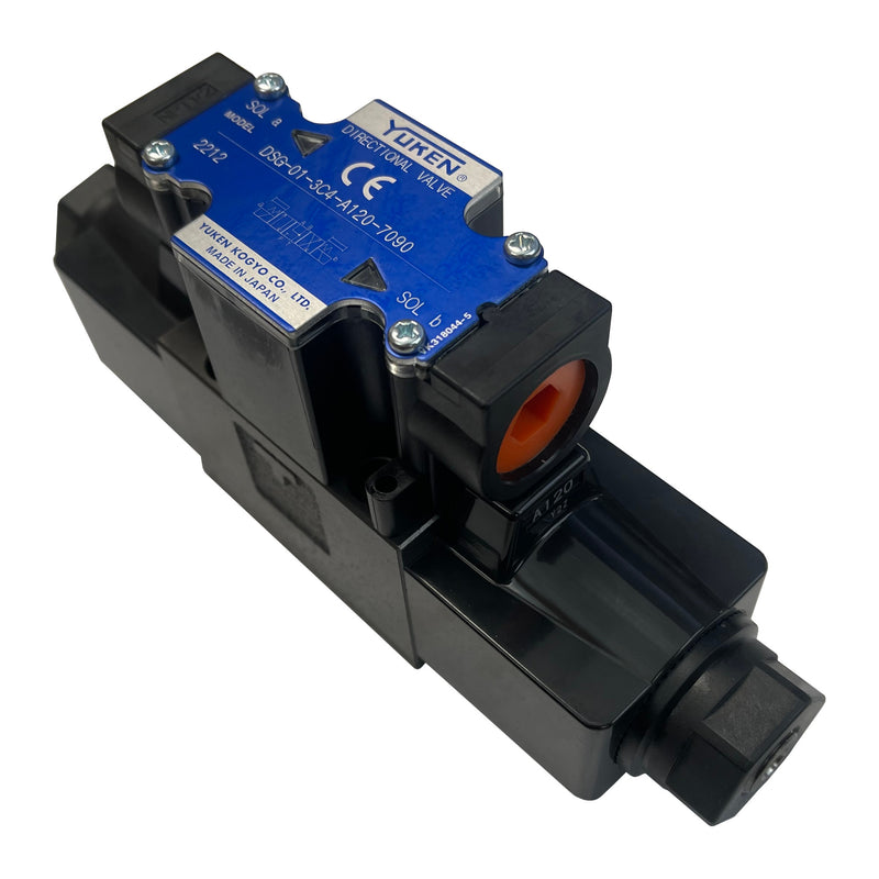 Yuken D03 solenoid directional control valve on white background