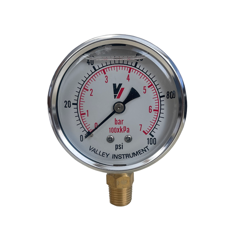 2140GXB60 2 1/2" 60 PSI Lower Mount Pressure Gauge