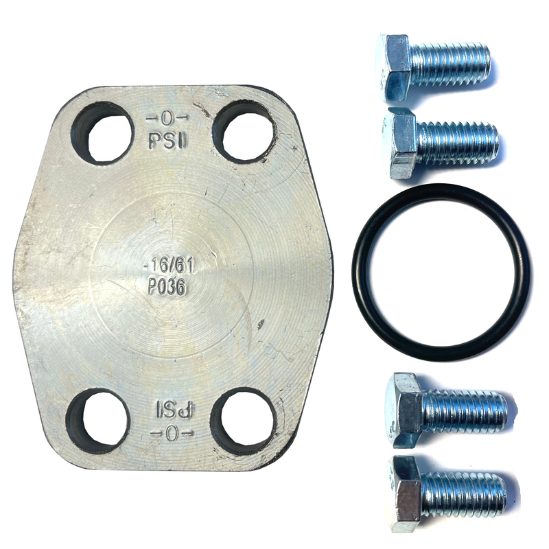 Steel flange cover plate on white background