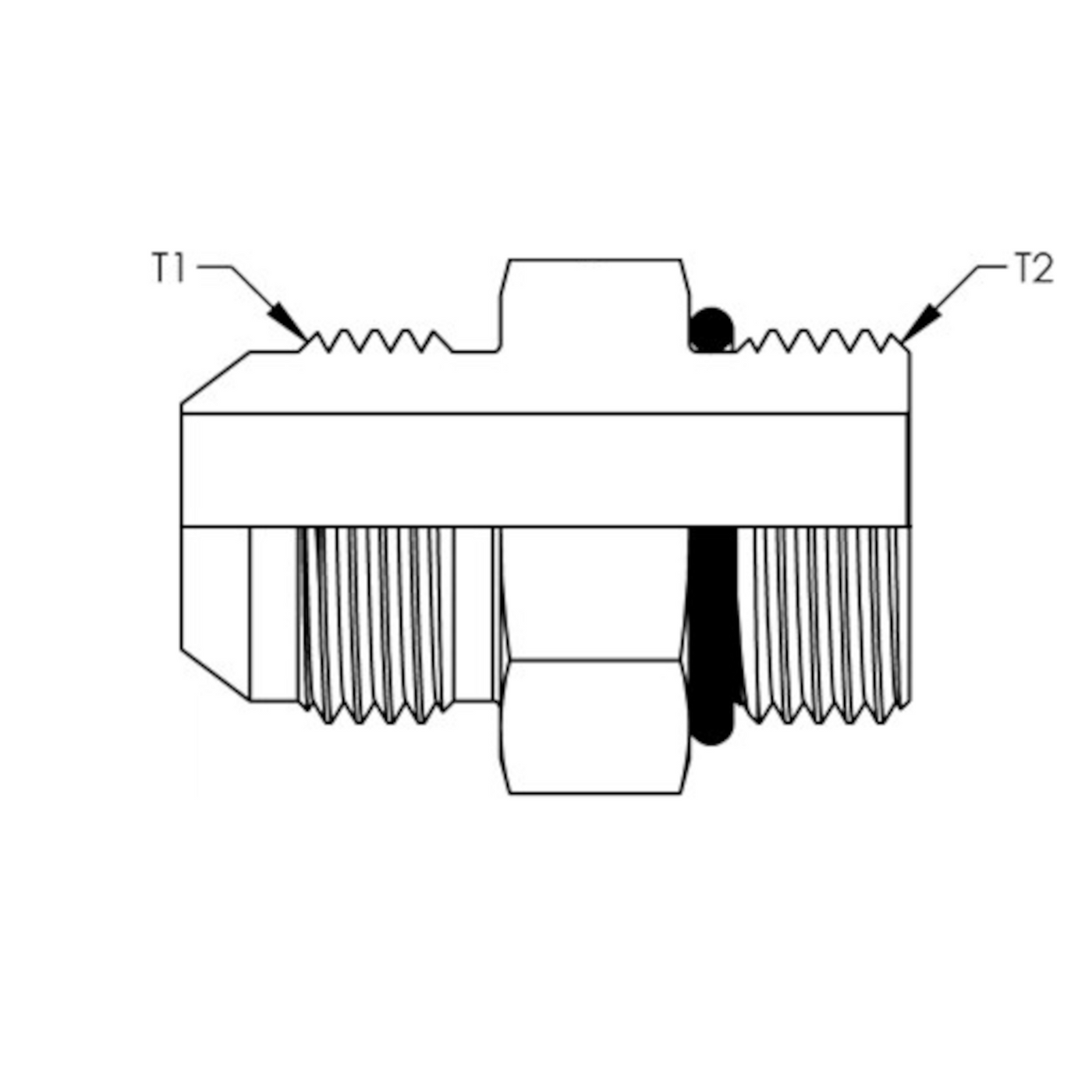 3/8 in Female JIC 37 ° Flare x 3/8 in Male O-Ring Boss Steel 20 Units Straight A 3/8 in Female JIC 37 ° Flare x 3/8 in Male O-Ring Boss Steel 20 Units Straight A