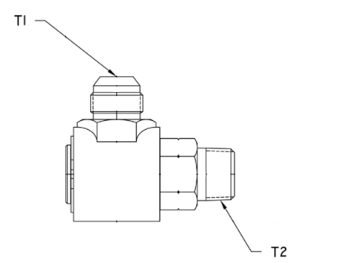 In-Line 1" Male JIC x 1" Male NPT 90 Degree Live Swivel - 9S16J16-P16