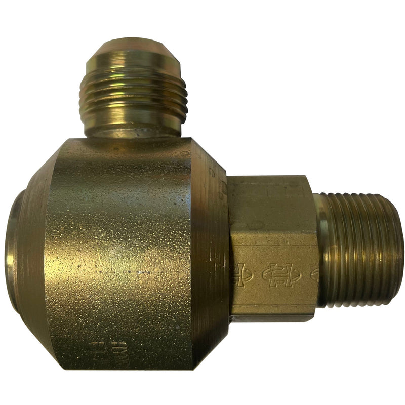 In-Line 1" Male JIC x 1" Male NPT 90 Degree Live Swivel - 9S16J16-P16